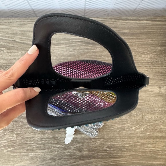 Kurt Geiger Rainbow Small Chelsea Crystal Leather Hobo Crossbody Bag - Picture 6 of 7